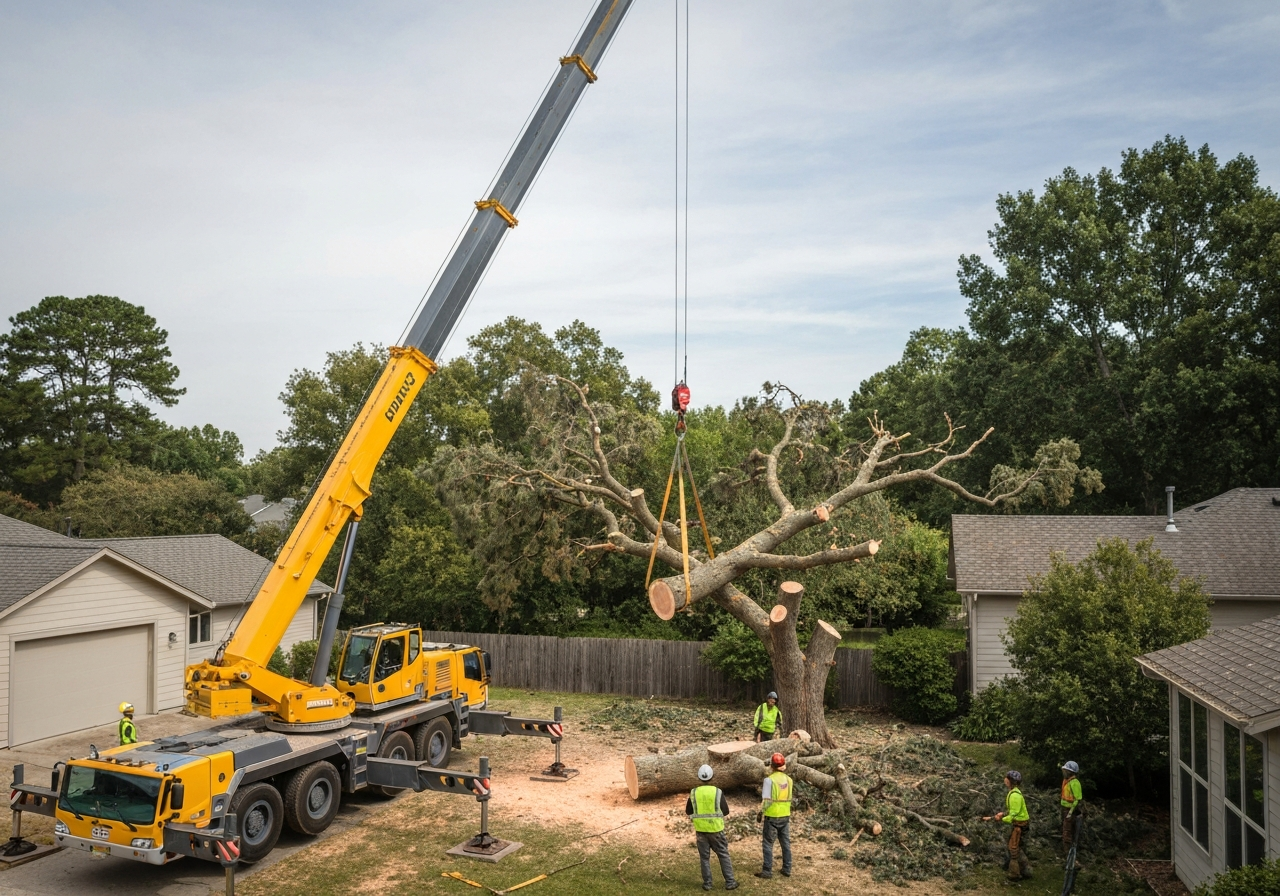 Tackling Tough Trees: The Safety & Efficiency of Crane-Assisted Tree Removal