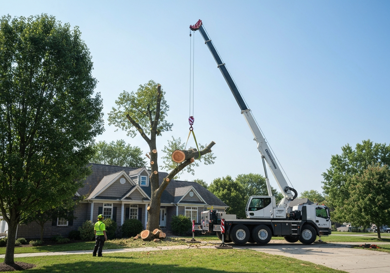 Unlock Superior Safety & Efficiency: The Benefits of Crane Assisted Tree Removal by Clark's Tree Care LLC